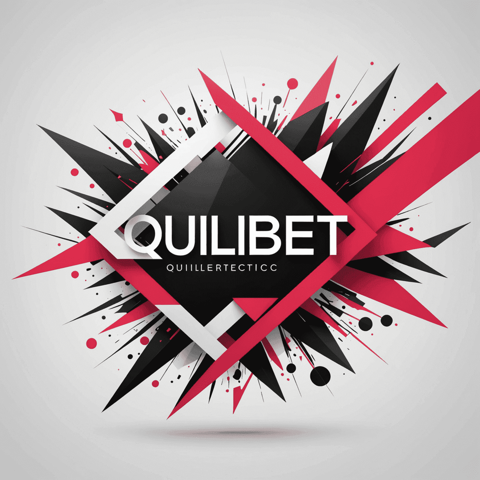 qulibetic logo featuring a modern, abstract design incorporating red, pink, black, and white elements