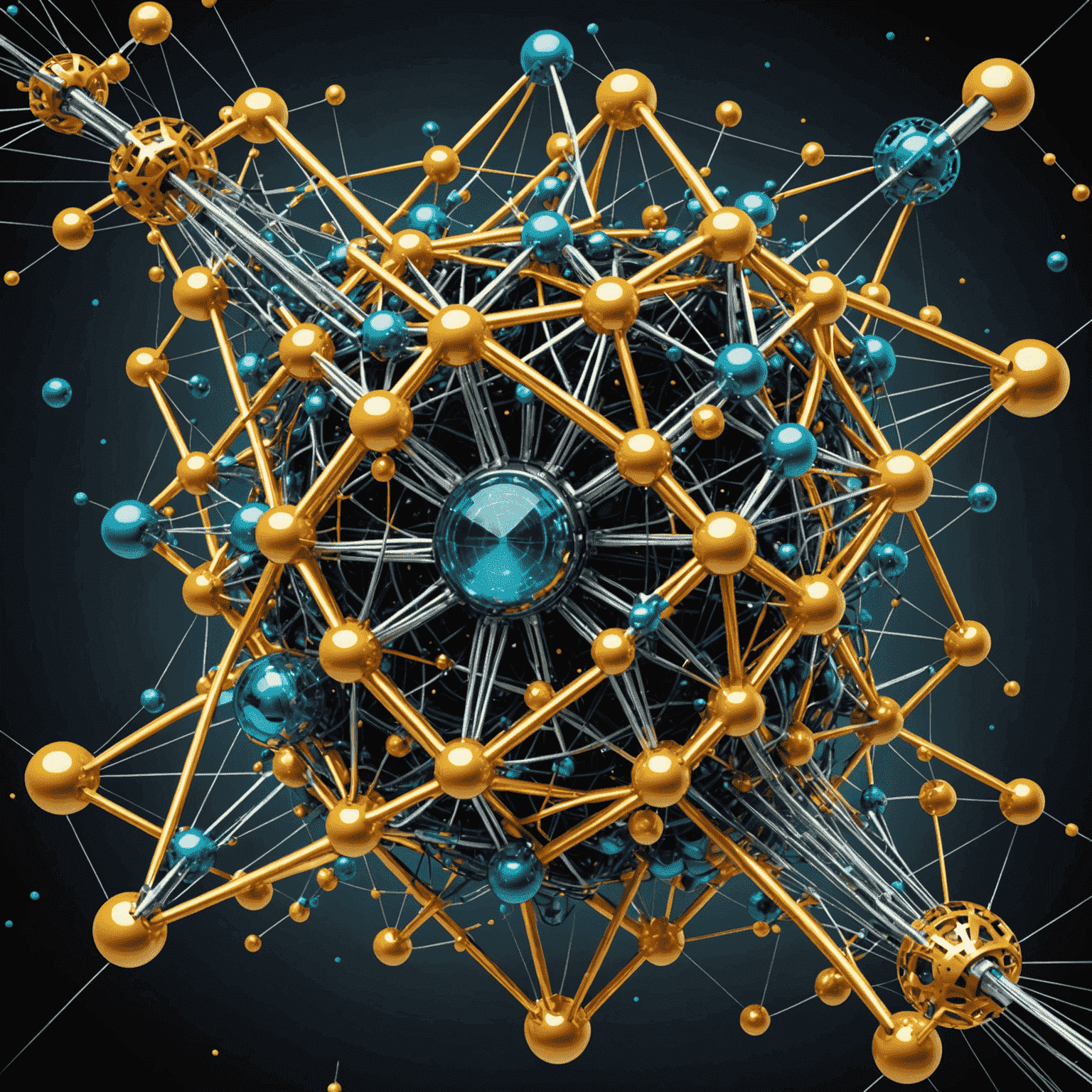 Visualization of a complex quantum algorithm with interconnected qubits and quantum gates, representing the intricate nature of quantum computation