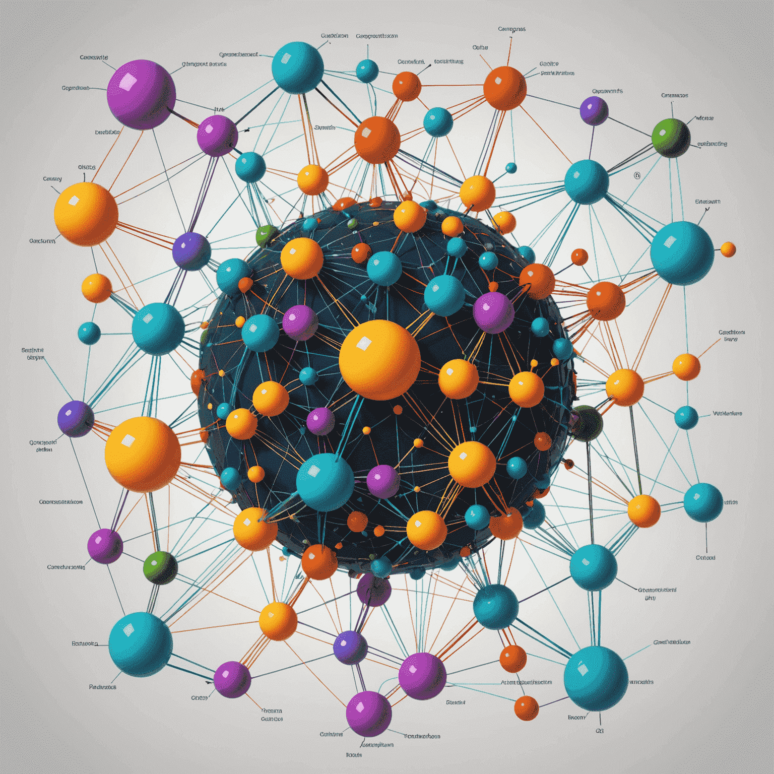 A complex diagram showcasing various quantum algorithms, with colorful nodes and connections representing different computational processes